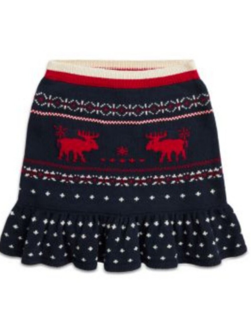 Polo Ralph Lauren Fair Isle Cotton Wool Blend Knit Skirt girls size 10-12